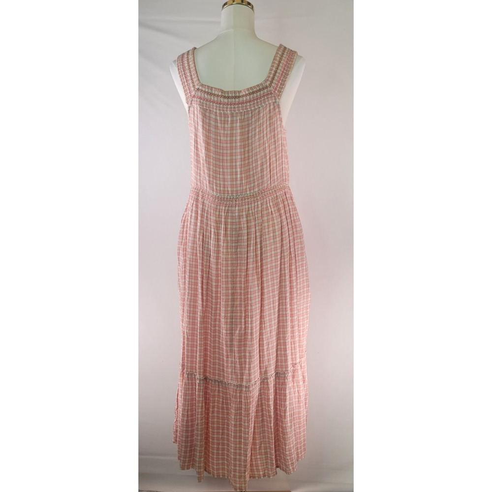 Old Navy Pink Gingham Maxi Dress Large Sleeveless Cottagecore Boho - Picture 2 of 8